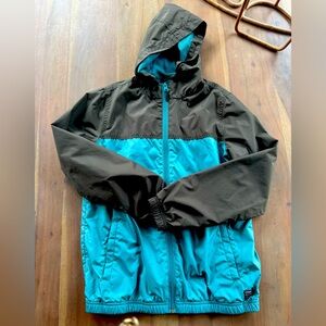 O'Neill Blue and Black Raincoat Lightweight Water-Resistant